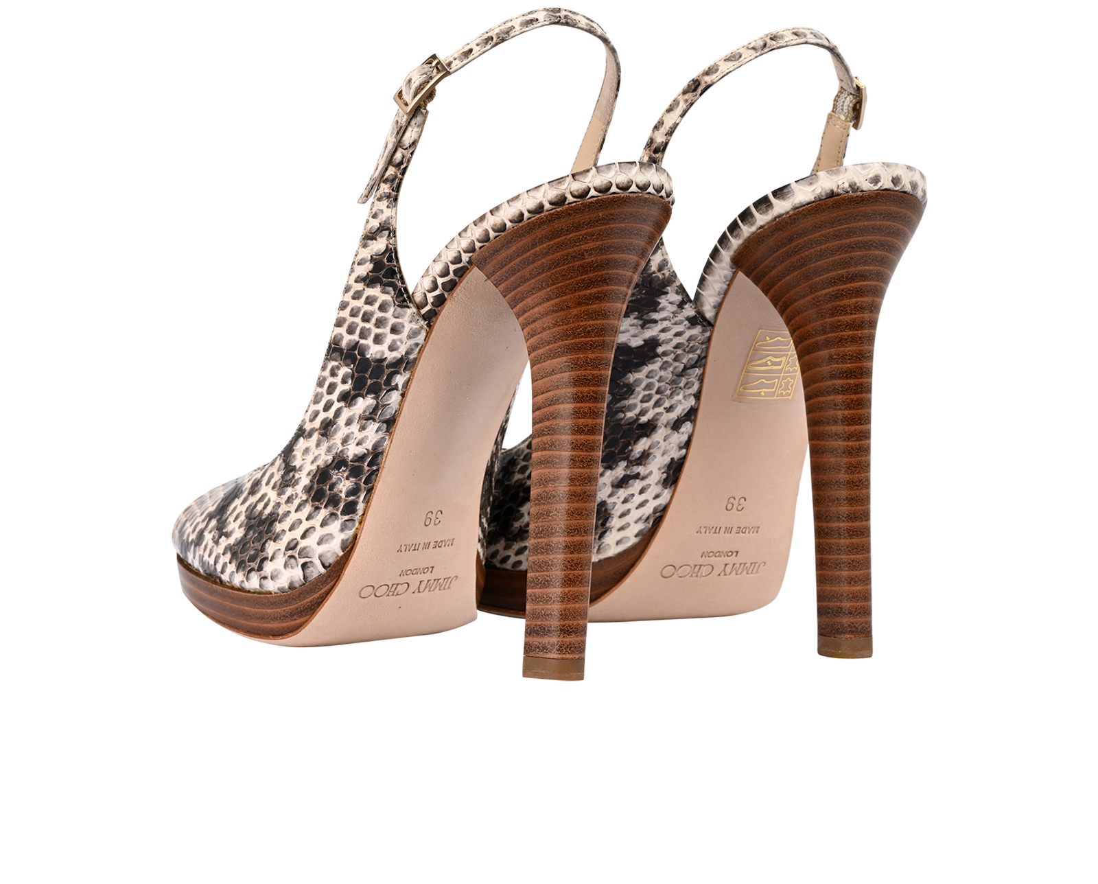 Jimmy Choo Slingback Heels, &pound;175, Shoes, Grey, Leather, Back view