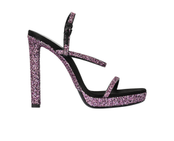 Saint Laurent Glitter Heels, Leather, Black/Pink, UK6, DB/B, 2*