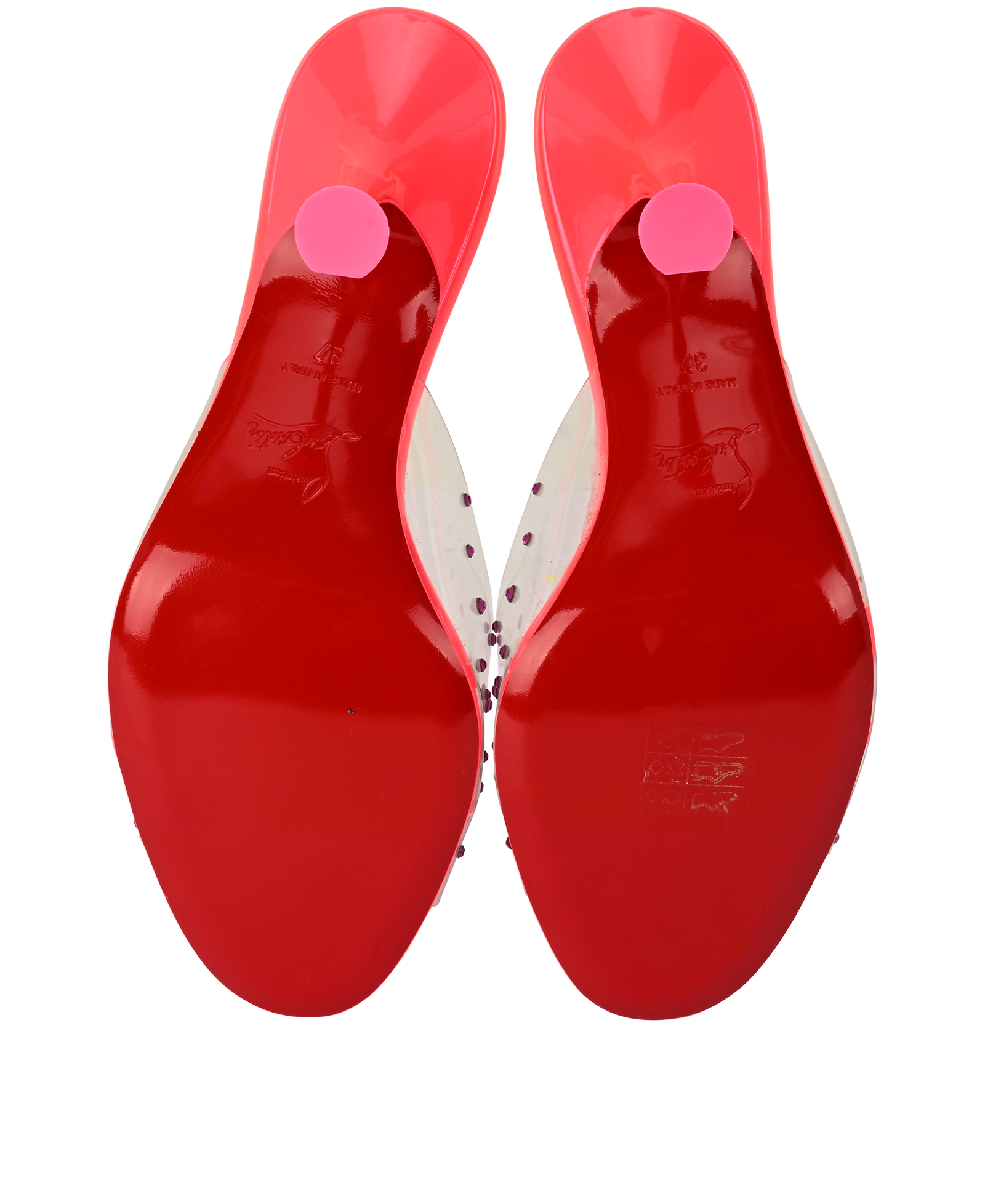 Christian Louboutin Degramule Strass, &pound;395, Shoes, Pink, Leather/Plastic, Top view