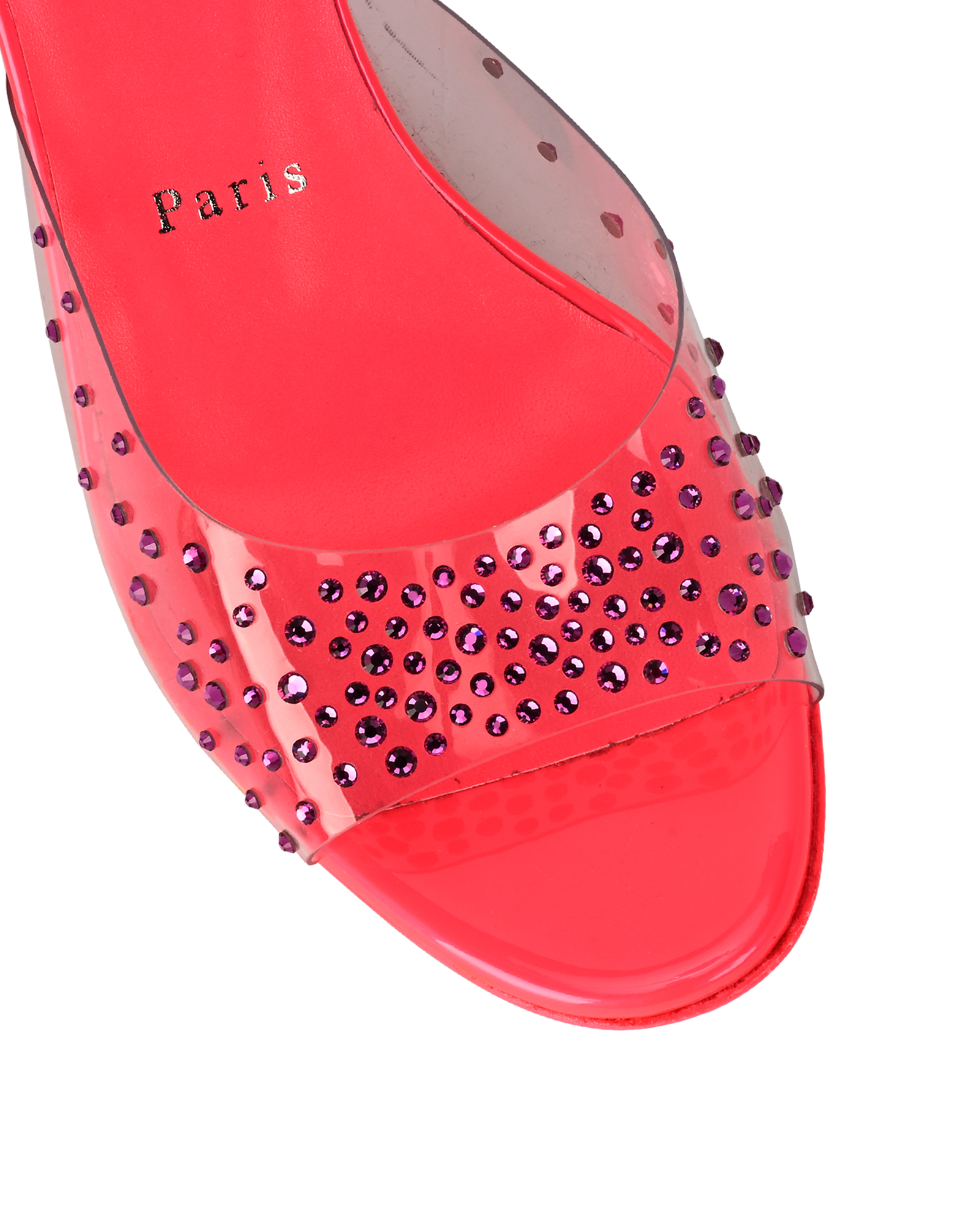 Christian Louboutin Degramule Strass, &pound;395, Shoes, Pink, Leather/Plastic, Other view