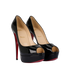 Christian Louboutin Lady Peep Pumps, &pound;320, Shoes, Black, Patent Leather, Side view