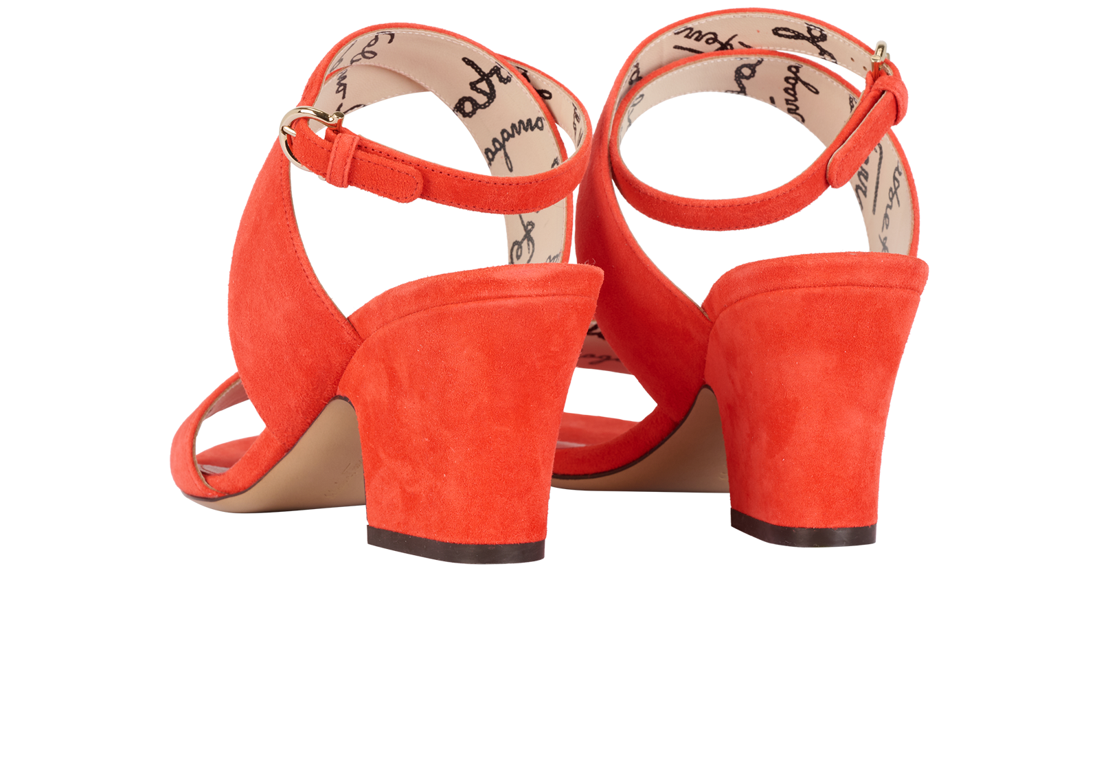 Salvatore Ferragamo Sheena Heels, &pound;220, Shoes, Orange, Suede, Back view