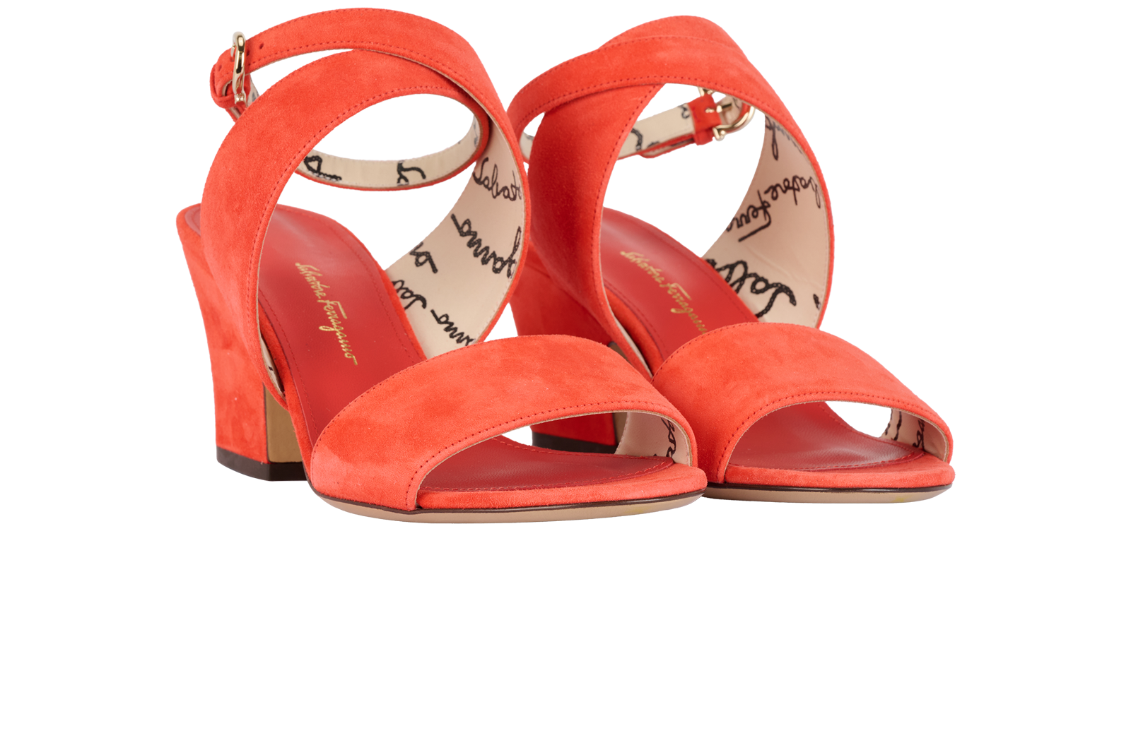 Salvatore Ferragamo Sheena Heels, &pound;220, Shoes, Orange, Suede, Side view