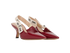 Christian Dior J'Adior Slingback Heels, &pound;450, Shoes, Red, Fabric/Patent Leather, Side view