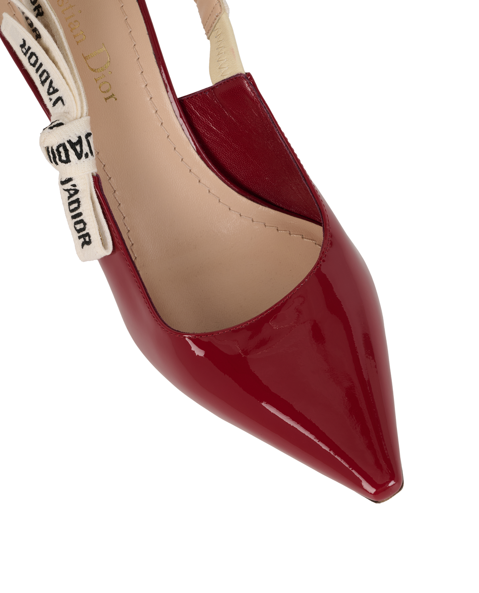 Christian Dior J'Adior Slingback Heels, &pound;450, Shoes, Red, Fabric/Patent Leather, Other view