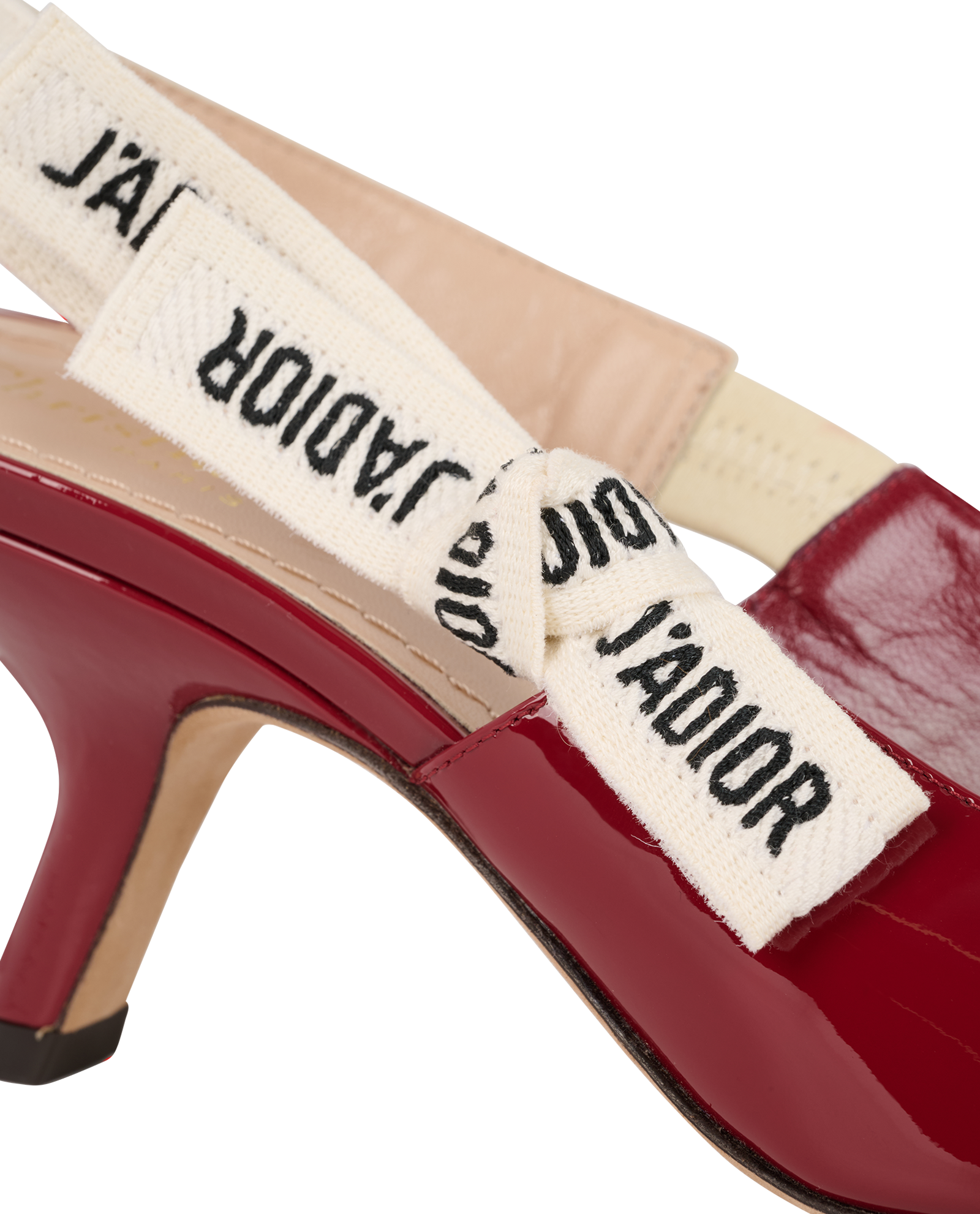 Christian Dior J'Adior Slingback Heels, &pound;450, Shoes, Red, Fabric/Patent Leather, Other view