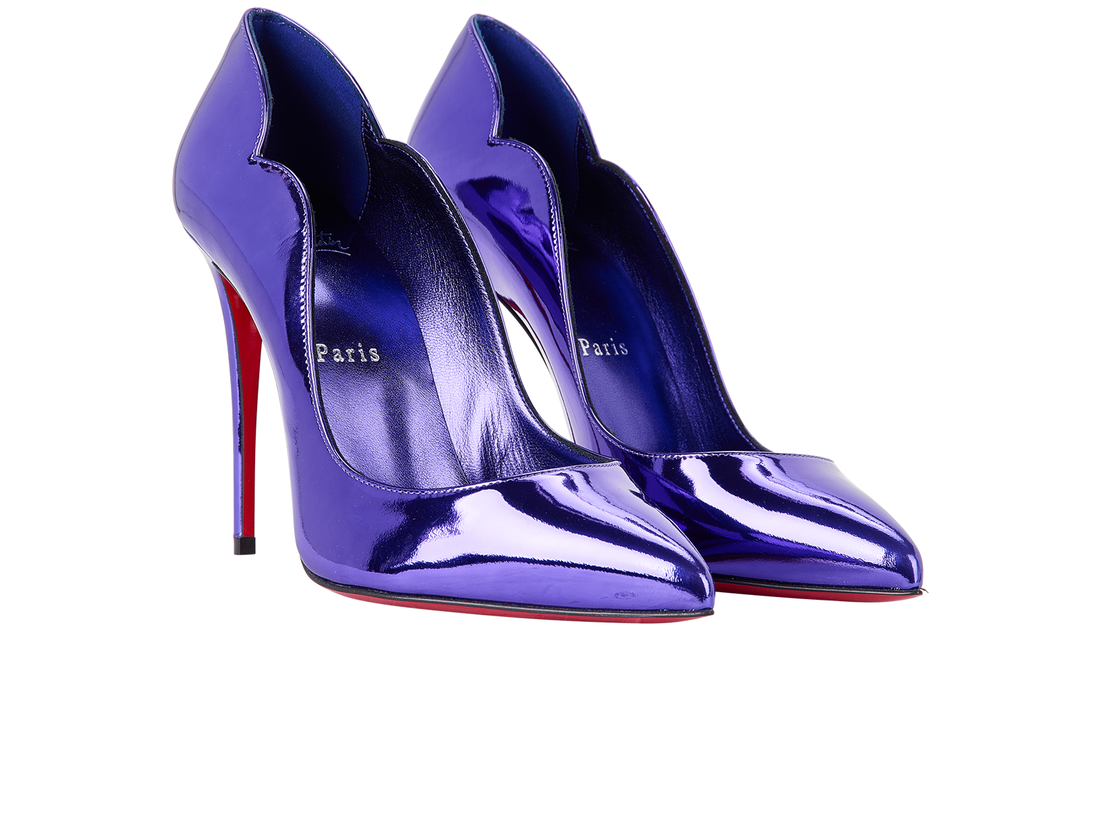 Christian Louboutin Hot Chick Pumps, &pound;495, Shoes, Purple, Patent Leather, Side view