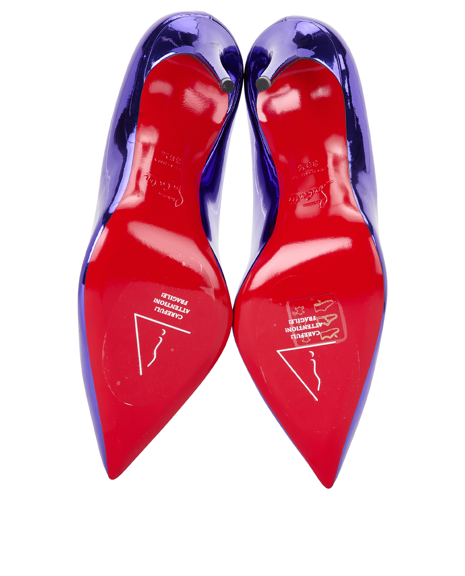 Christian Louboutin Hot Chick Pumps, &pound;495, Shoes, Purple, Patent Leather, Top view