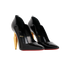 Christian Louboutin Lipchick Pump 100, &pound;450, Shoes, Black/Gold, Patent Leather, Side view