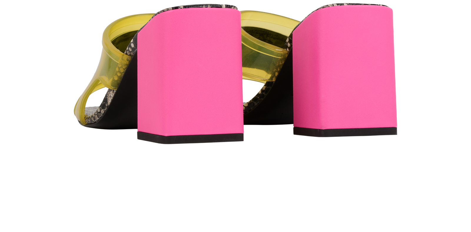 Versace 70 Clear Sandals, &pound;150, Shoes, Pink/Yellow, Leather/PVC, Back view