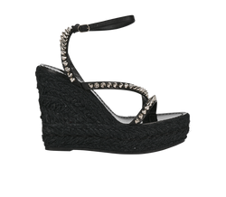 Christian Louboutin Mafaldina Zeppa 120 Wedges,Fabric,Black,UK4,DB/B,2*