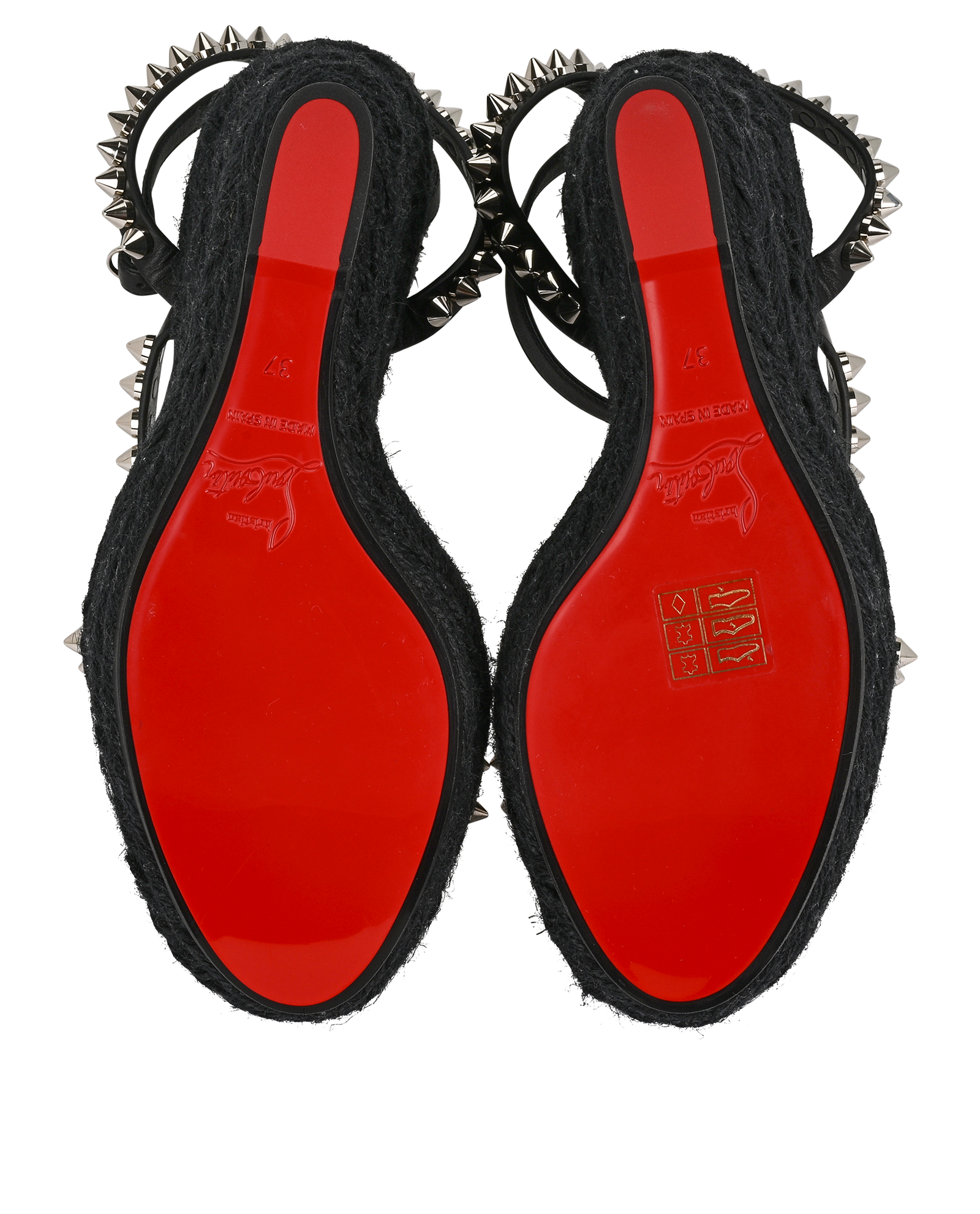 Christian Louboutin Mafaldina Zeppa 120 Wedges, &pound;350, Shoes, Black, Fabric, Top view