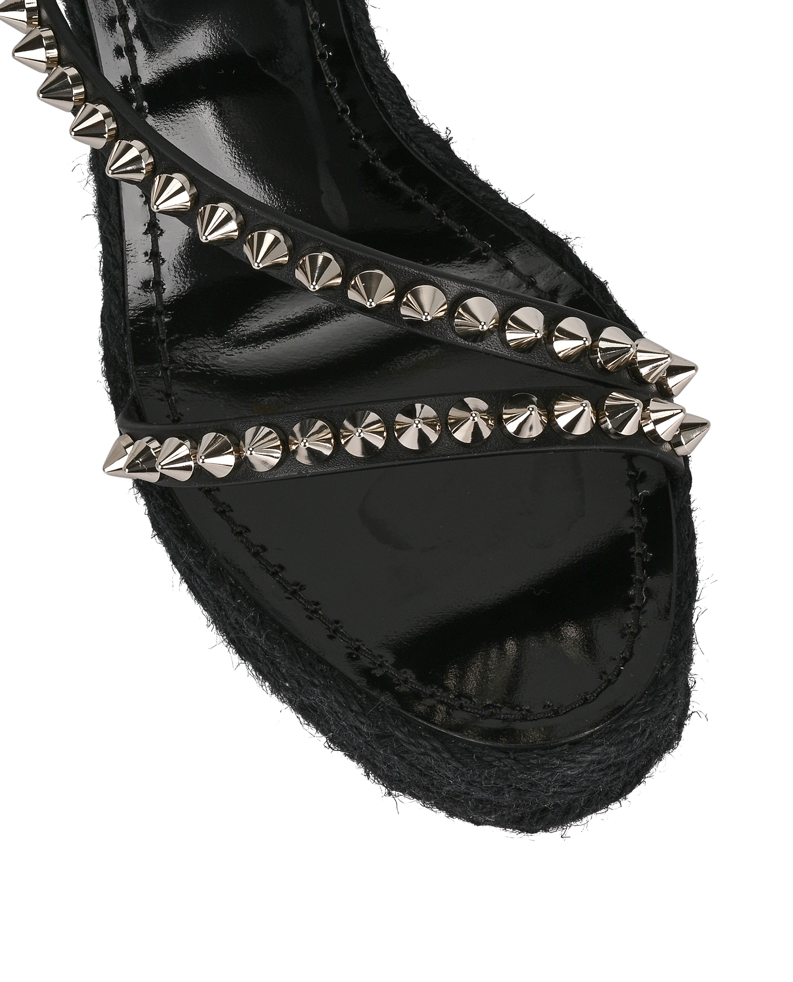 Christian Louboutin Mafaldina Zeppa 120 Wedges, &pound;350, Shoes, Black, Fabric, Other view