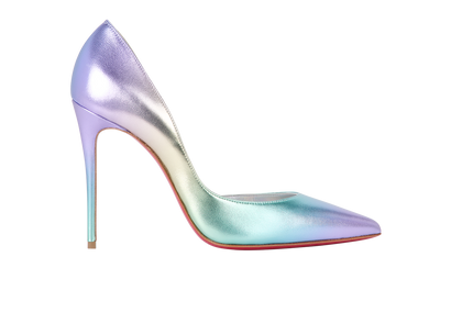 Christian Louboutin Iridescent Iriza 100, &pound;450, Shoes, Gold/Green/Purple/Silver, Leather, Front view