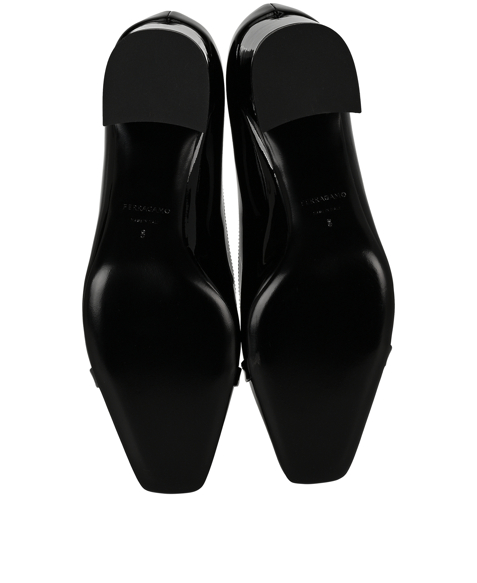 Salvatore Ferragamo Gancini Ornament Pumps, &pound;375, Shoes, Black, Patent Leather, Top view