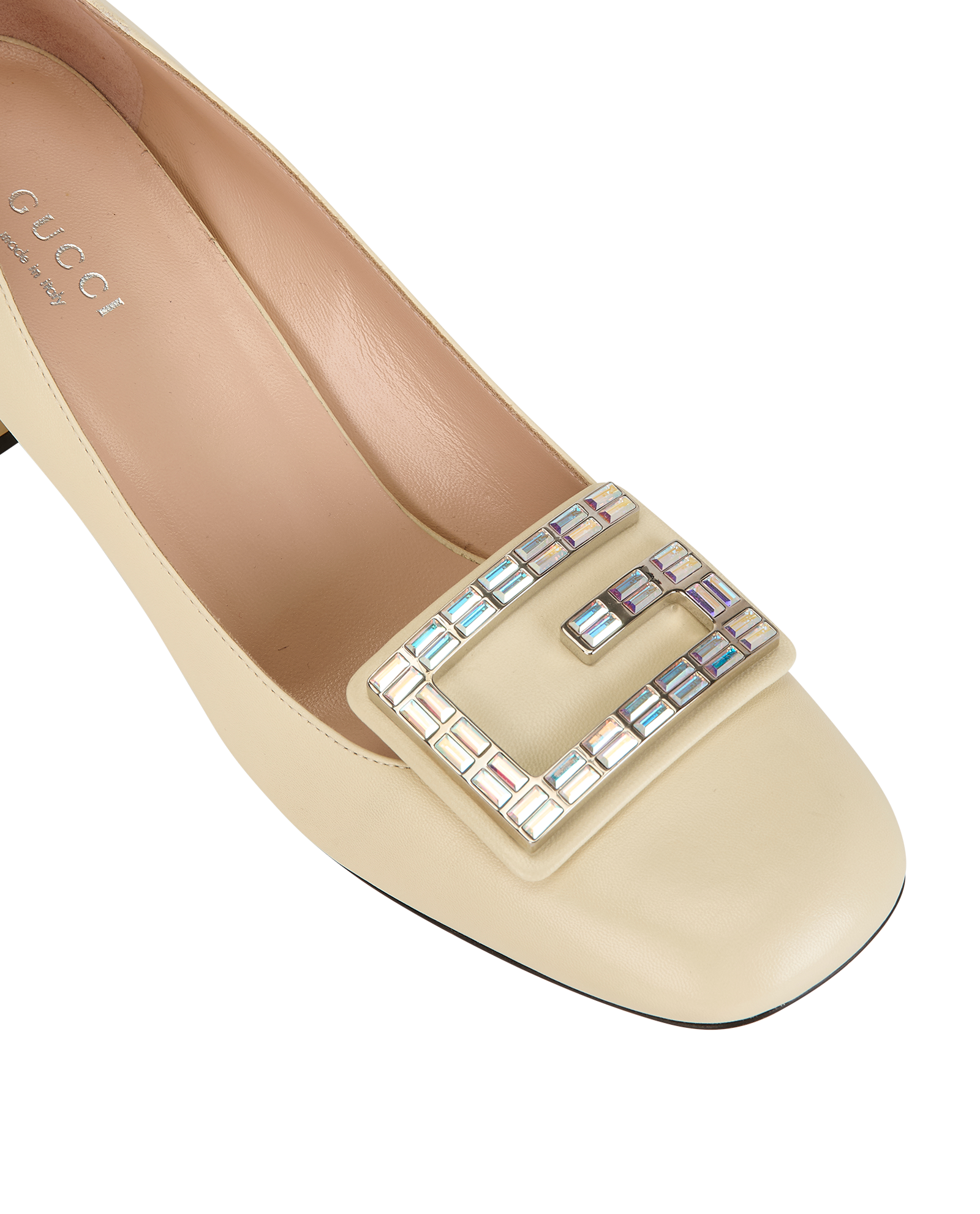 Gucci Crystal G Block Heels, &pound;375, Shoes, Beige, Leather, Other view