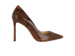 Jimmy Choo Romy 100, Snake Print, Brown/Black, UK4.5, 2*