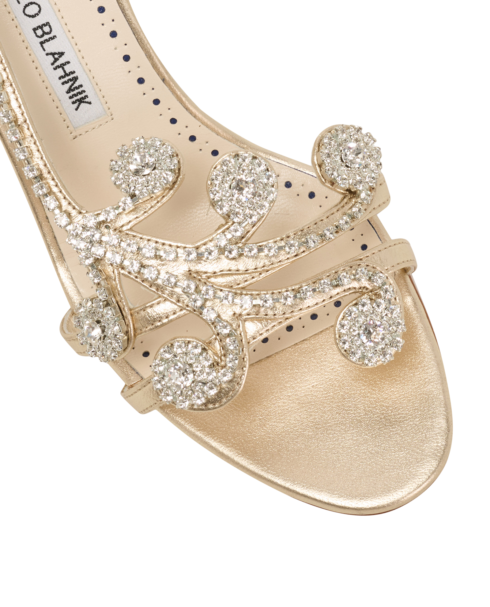 Manolo Blahnik Fernusan Bridal 90, &pound;250, Shoes, Gold, Crystal/Leather, Other view