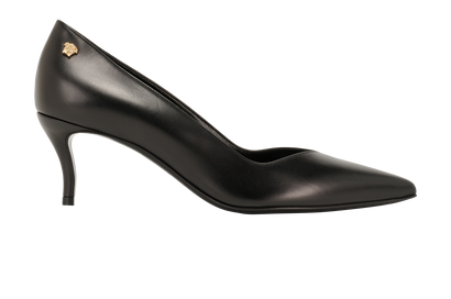 Versace Medusa Heels, &pound;170, Shoes, Black, Leather, Front view