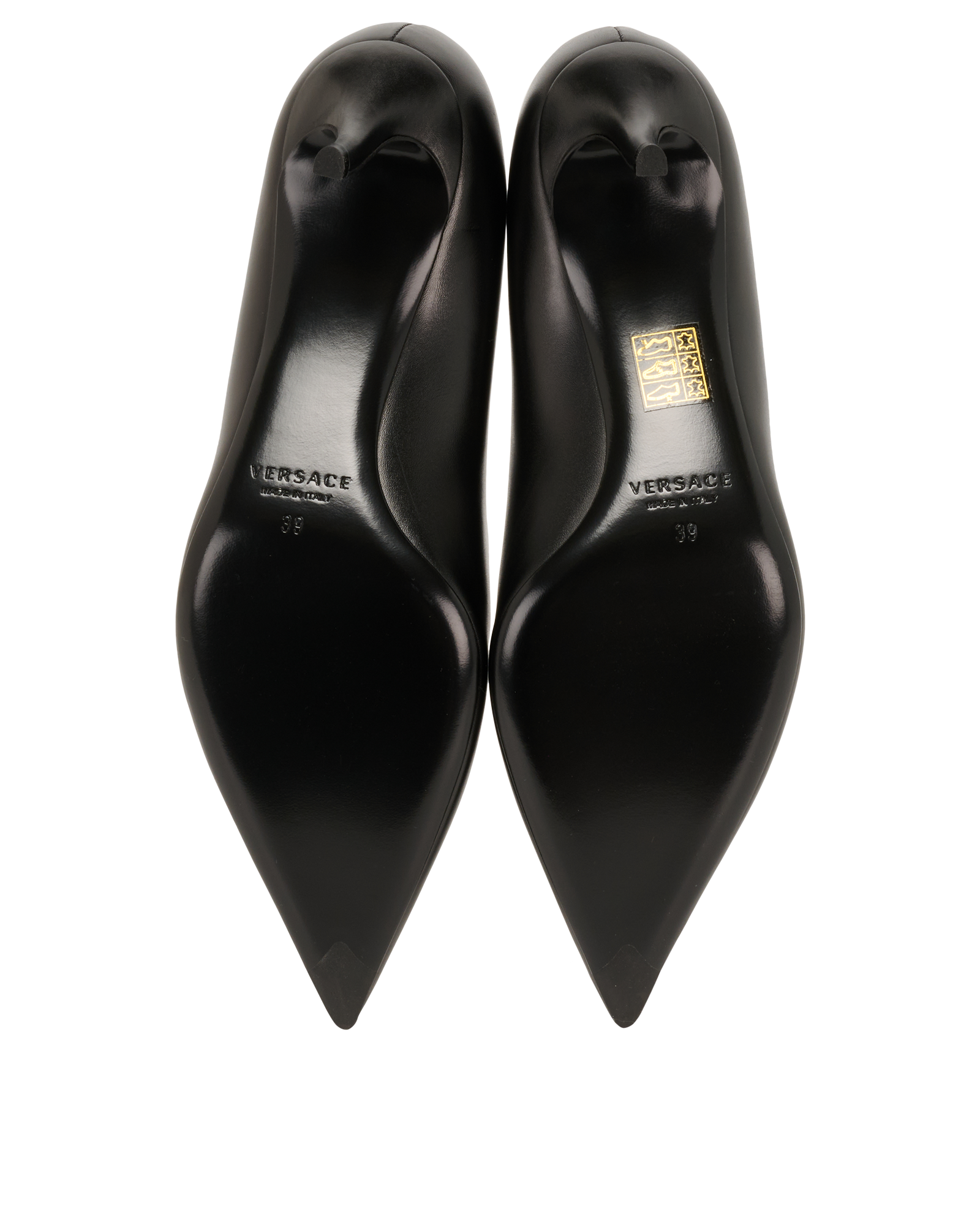 Versace Medusa Heels, &pound;170, Shoes, Black, Leather, Top view