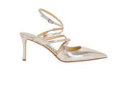 Jimmy Choo Azia 75, Leather, Metallic/Silver, UK7, DB, 3*