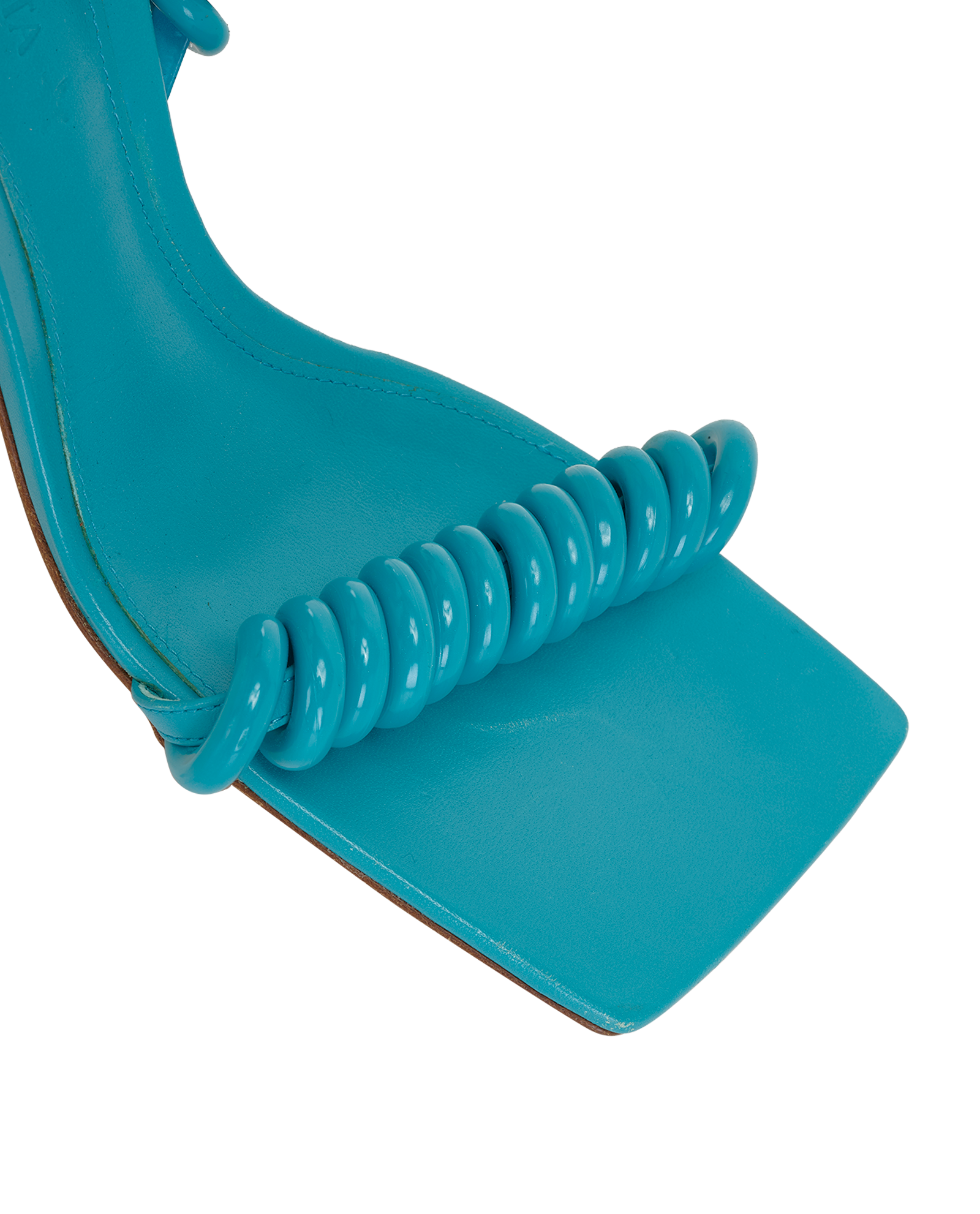 Bottega Veneta Wire Stretch Heeled Sandals, &pound;250, Shoes, Blue, Rubber, Other view