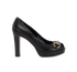 Gucci Horsebit Peep Toe Heels, &pound;220, Shoes, Black, Leather, Front view