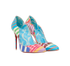 Christian Louboutin Hot Chick Heels, &pound;330, Shoes, Blue/Pink/Yellow, Patent Leather, Side view