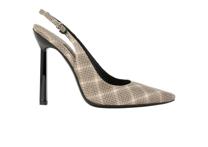 Salvatore Ferragamo Tweed Heels, &pound;180, Shoes, Beige/Gold, Fabric, Front view