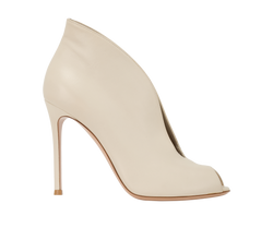 Gianvito Rossi Vamp Booties, Leather, White, UK6, DB/B, 3*