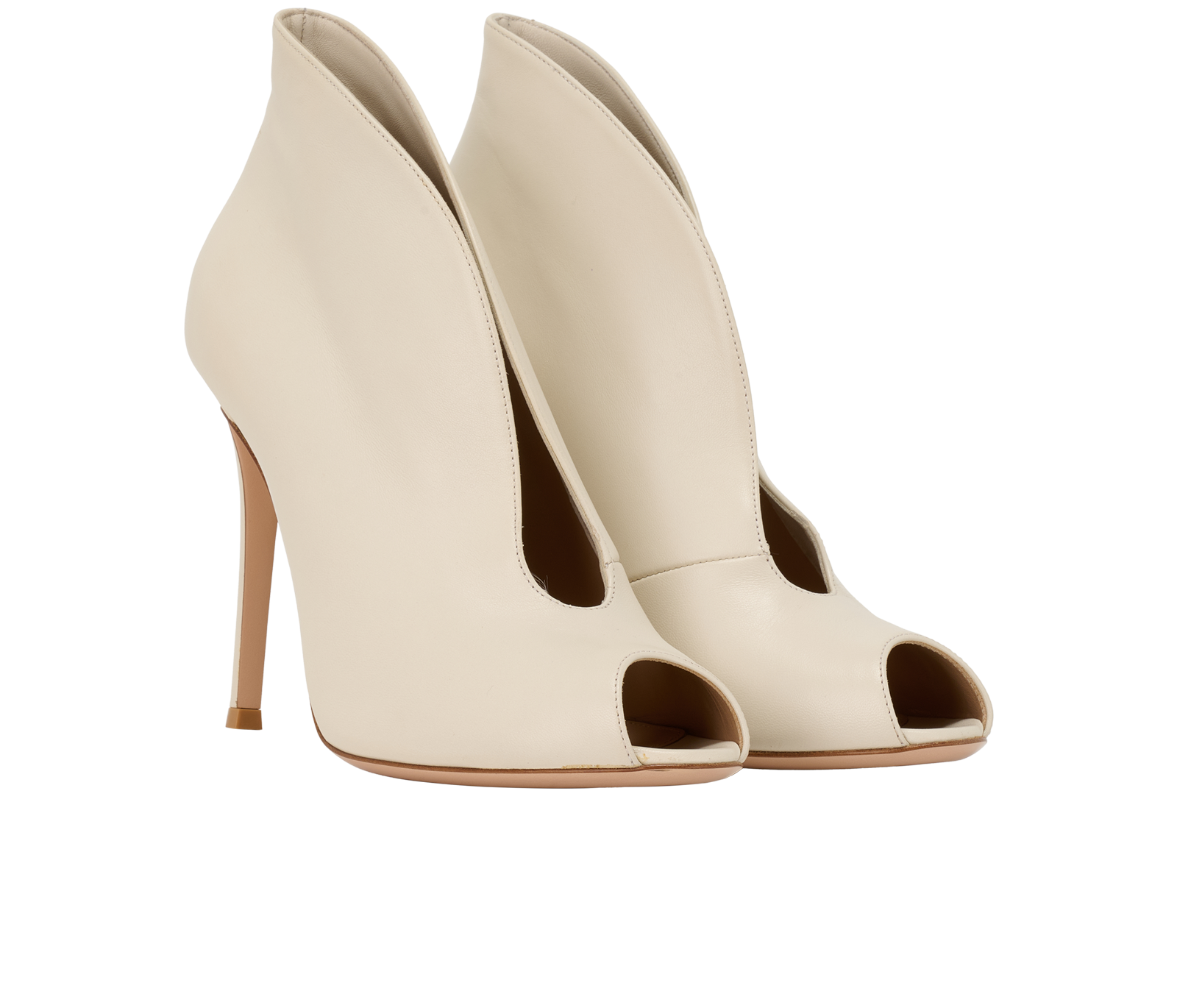 Gianvito Rossi Vamp Booties, &pound;150, Shoes, White, Leather, Side view