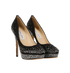 Jimmy Choo Dali Platform Pumps, &pound;150, Shoes, Black, Crystal/Satin, Side view