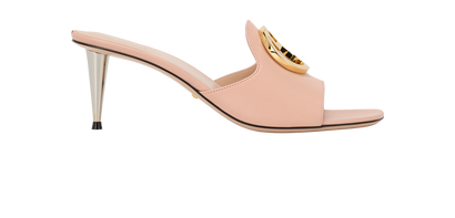 Gucci Malaga Kid Blondie 65mm Slide Sandals, &pound;295, Shoes, Pink, Leather, Front view