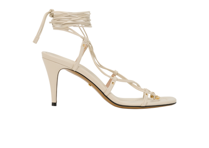 Gucci Interlocking G Strappy Sandals, &pound;295, Shoes, White, Leather, Front view