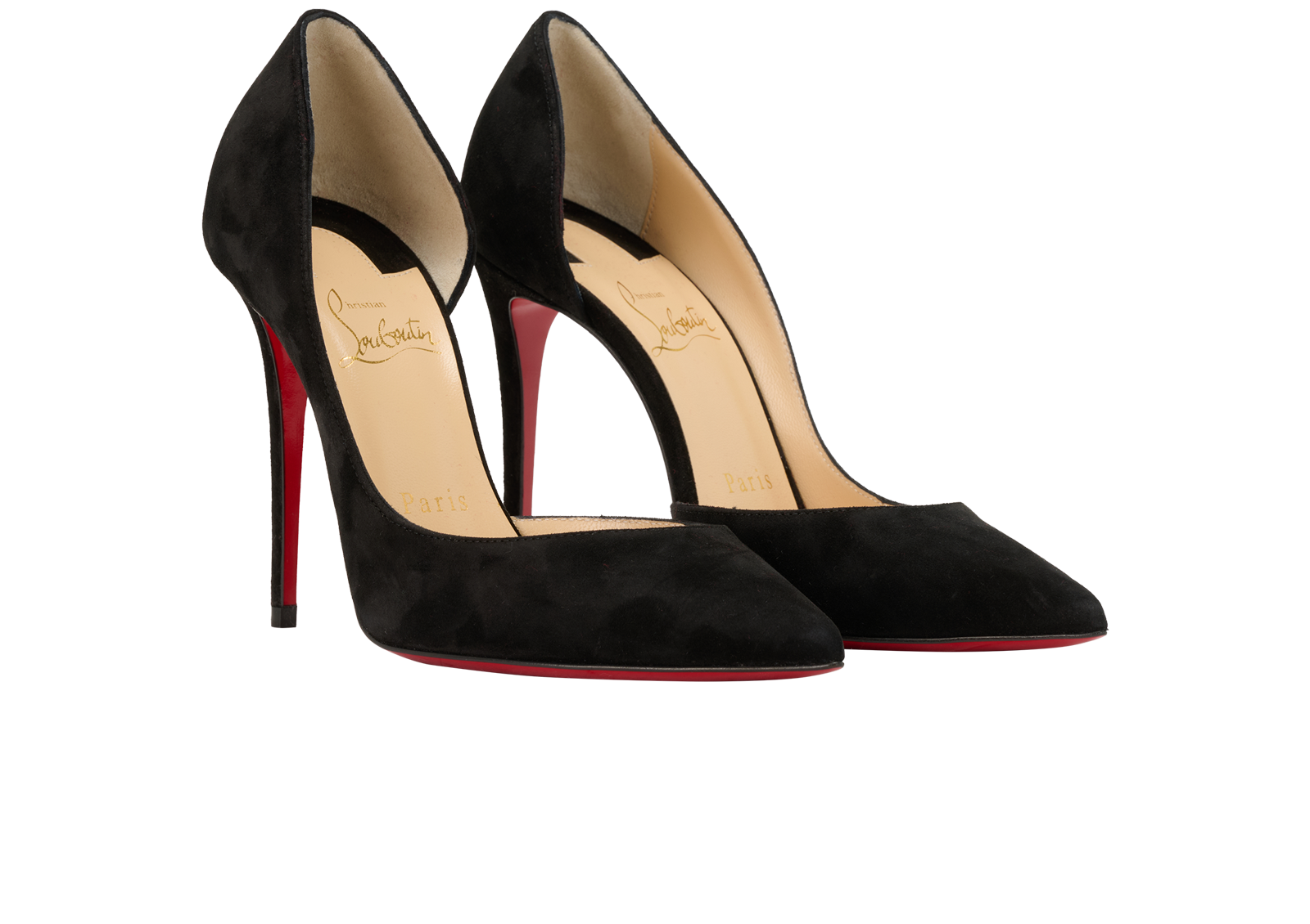 Christian Louboutin Iriza 100, &pound;350, Shoes, Black, Suede, Side view