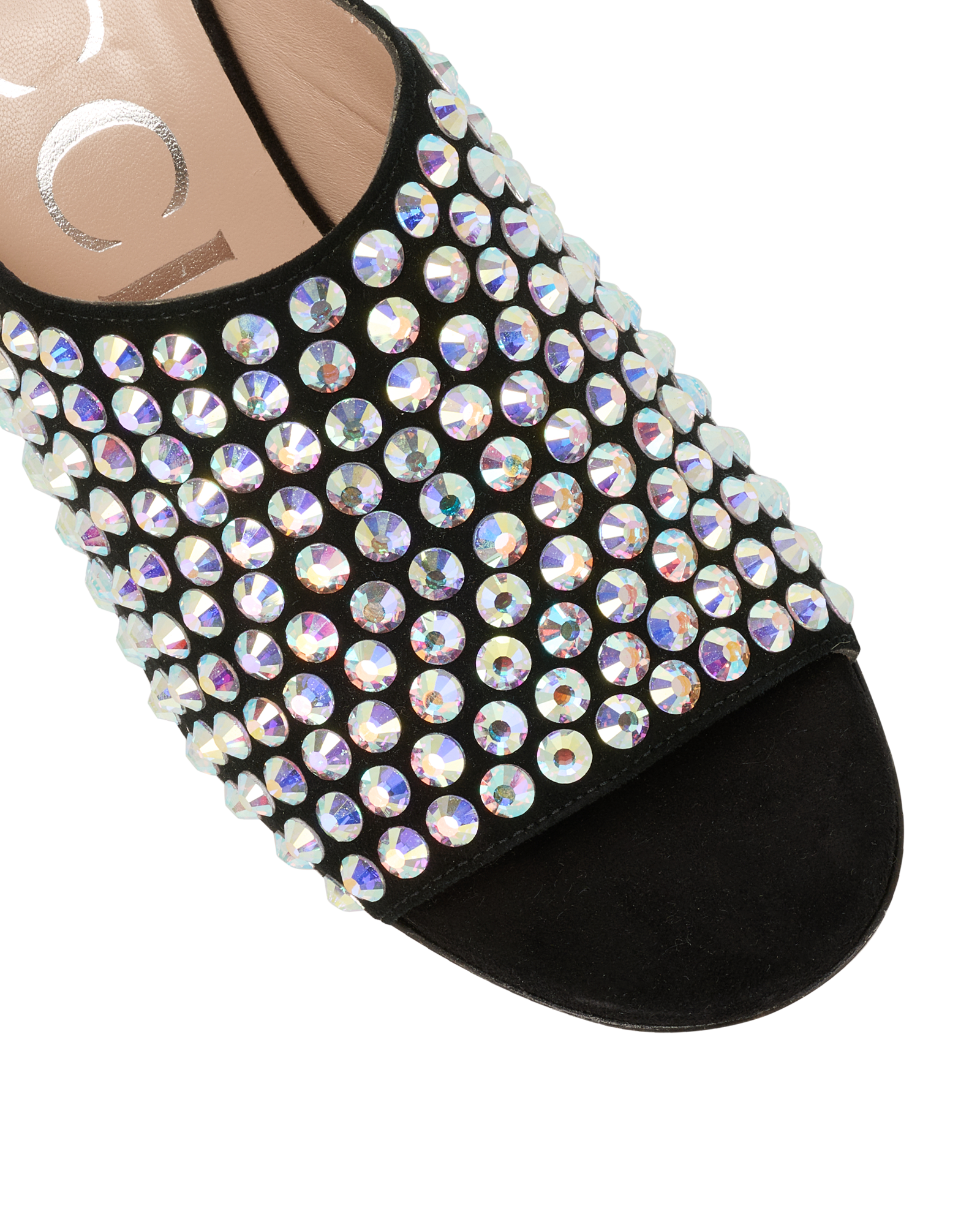 Gucci Embellished Mules, &pound;350, Shoes, Black, Crystal/Suede, Other view