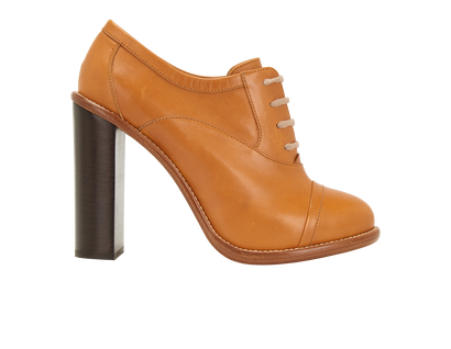 Chloe Rosie Lace Up Heels, &pound;90, Shoes, Tan, Leather, Front view