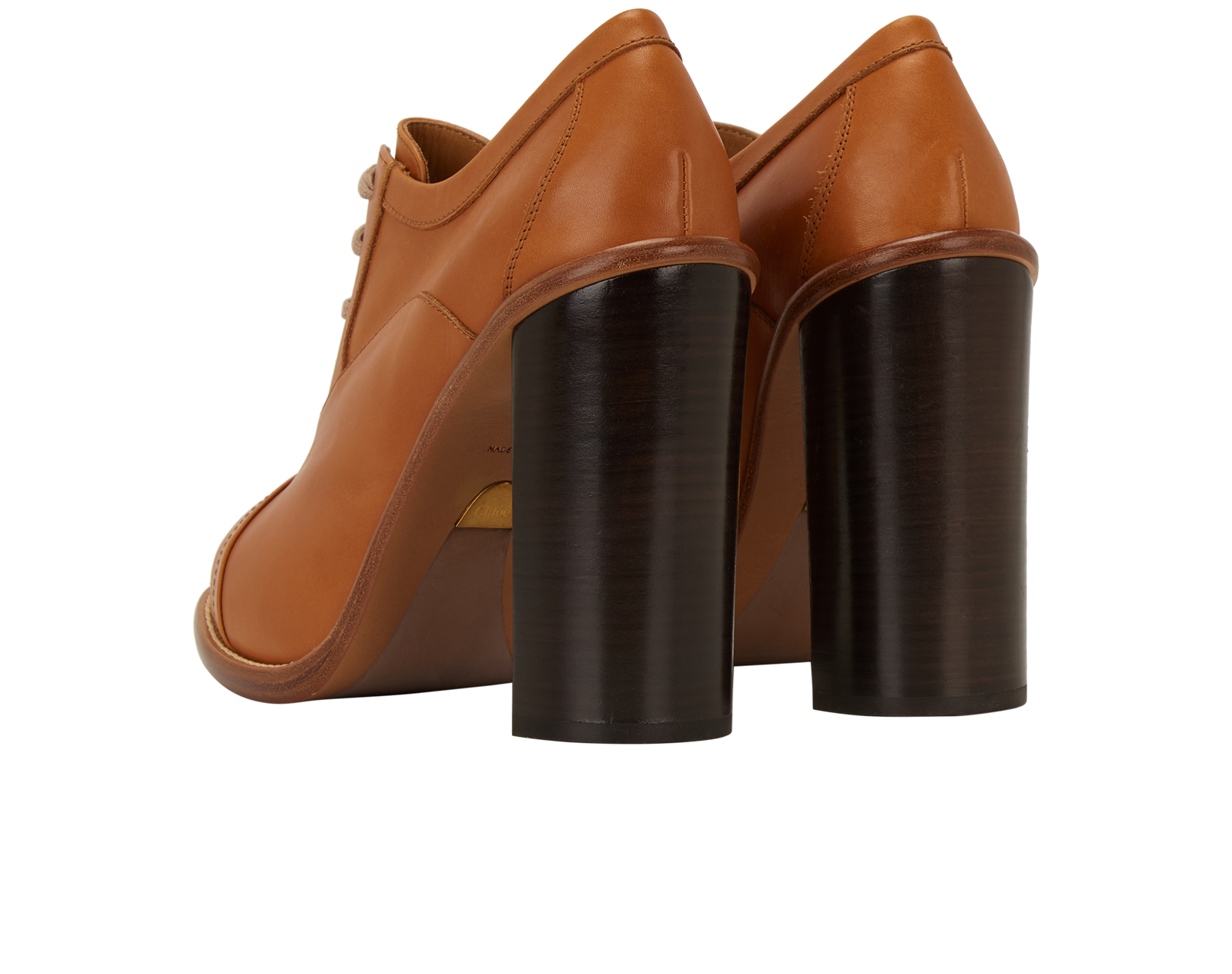 Chloe Rosie Lace Up Heels, &pound;90, Shoes, Tan, Leather, Back view