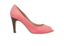 Salvatore Ferragamo Peep Toe Pumps, Leather, Pink, UK5, 2*
