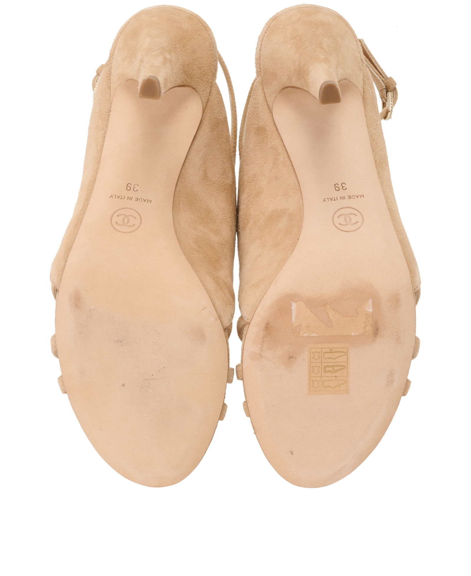 Chanel Pearl Caged Sandals, &pound;420, Shoes, Beige, Suede, Top view