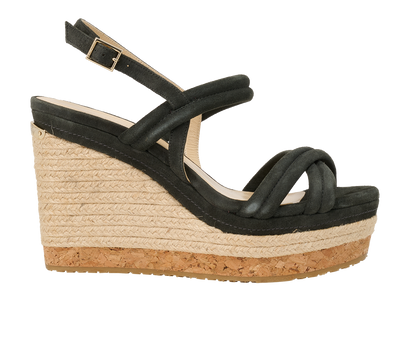 Jimmy Choo Platform Espadrille, &pound;110, Shoes, Black, Suede, Front view