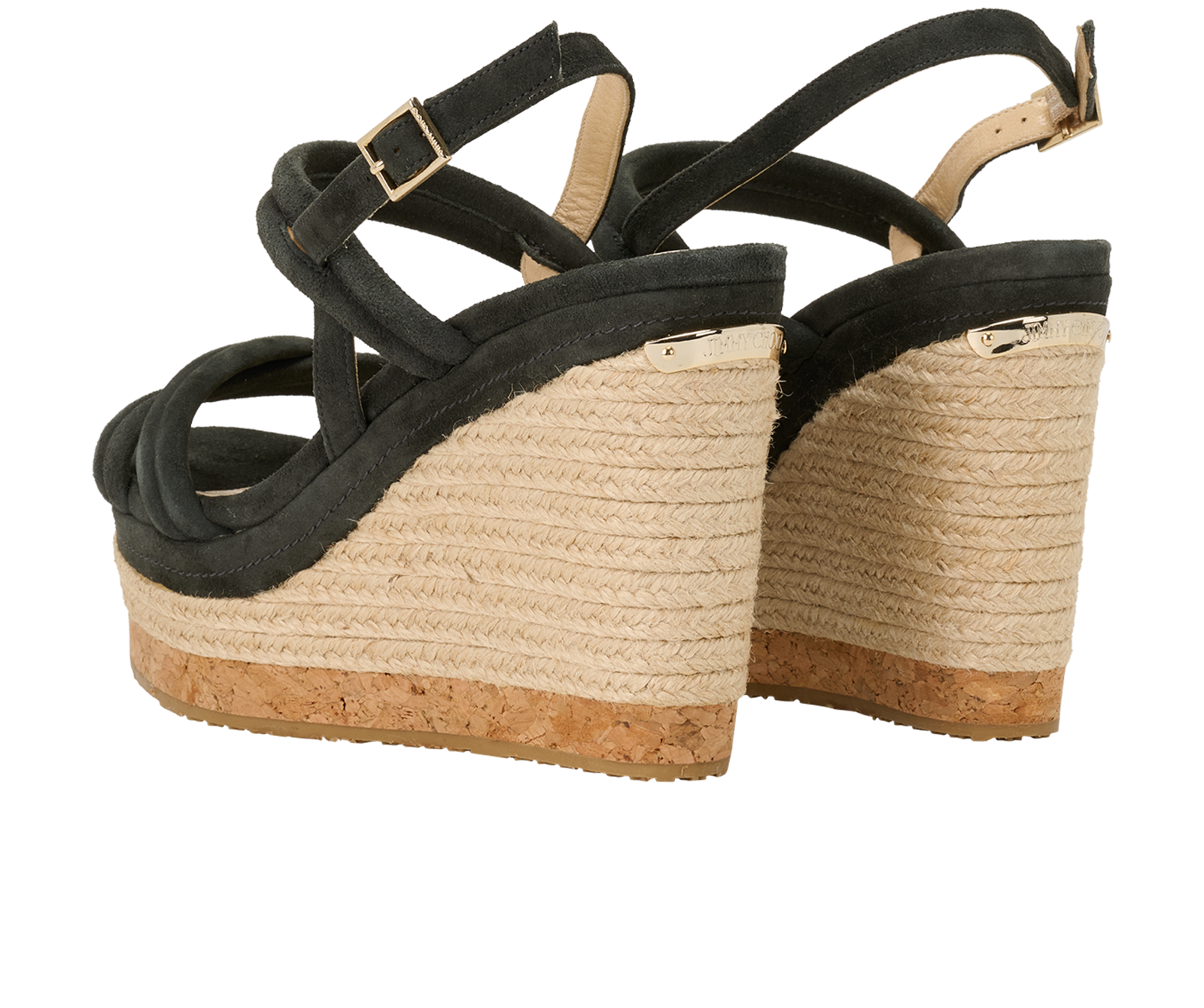 Jimmy Choo Platform Espadrille, &pound;110, Shoes, Black, Suede, Back view