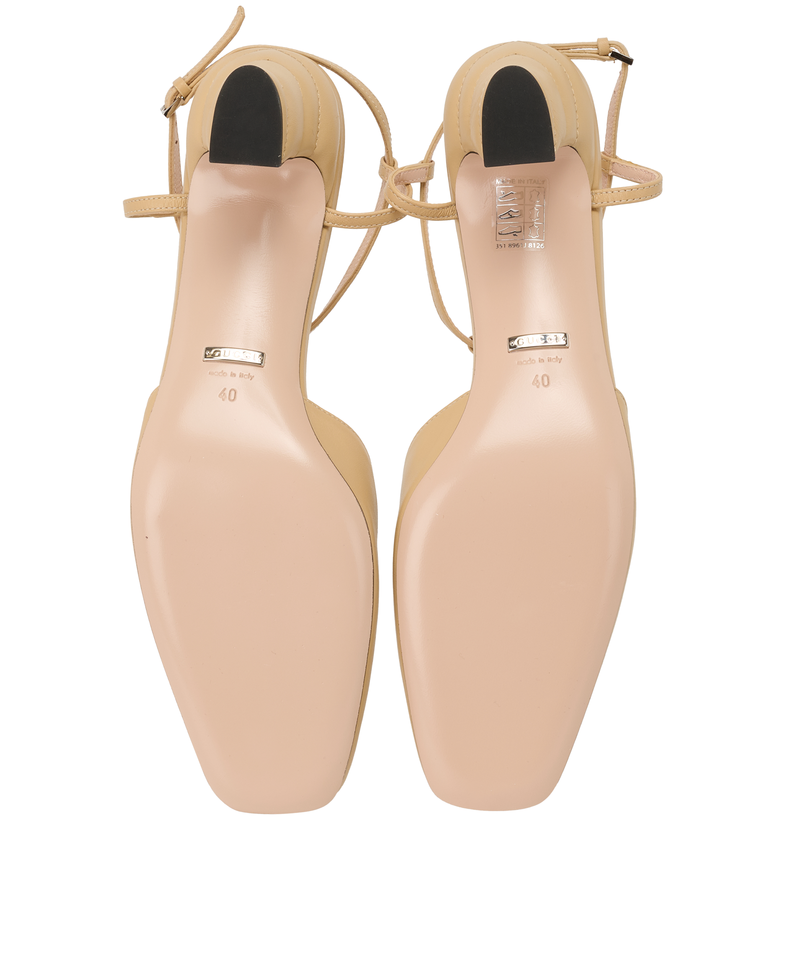 Gucci Petite GG T-Strap Heels, &pound;350, Shoes, Beige, Leather, Top view