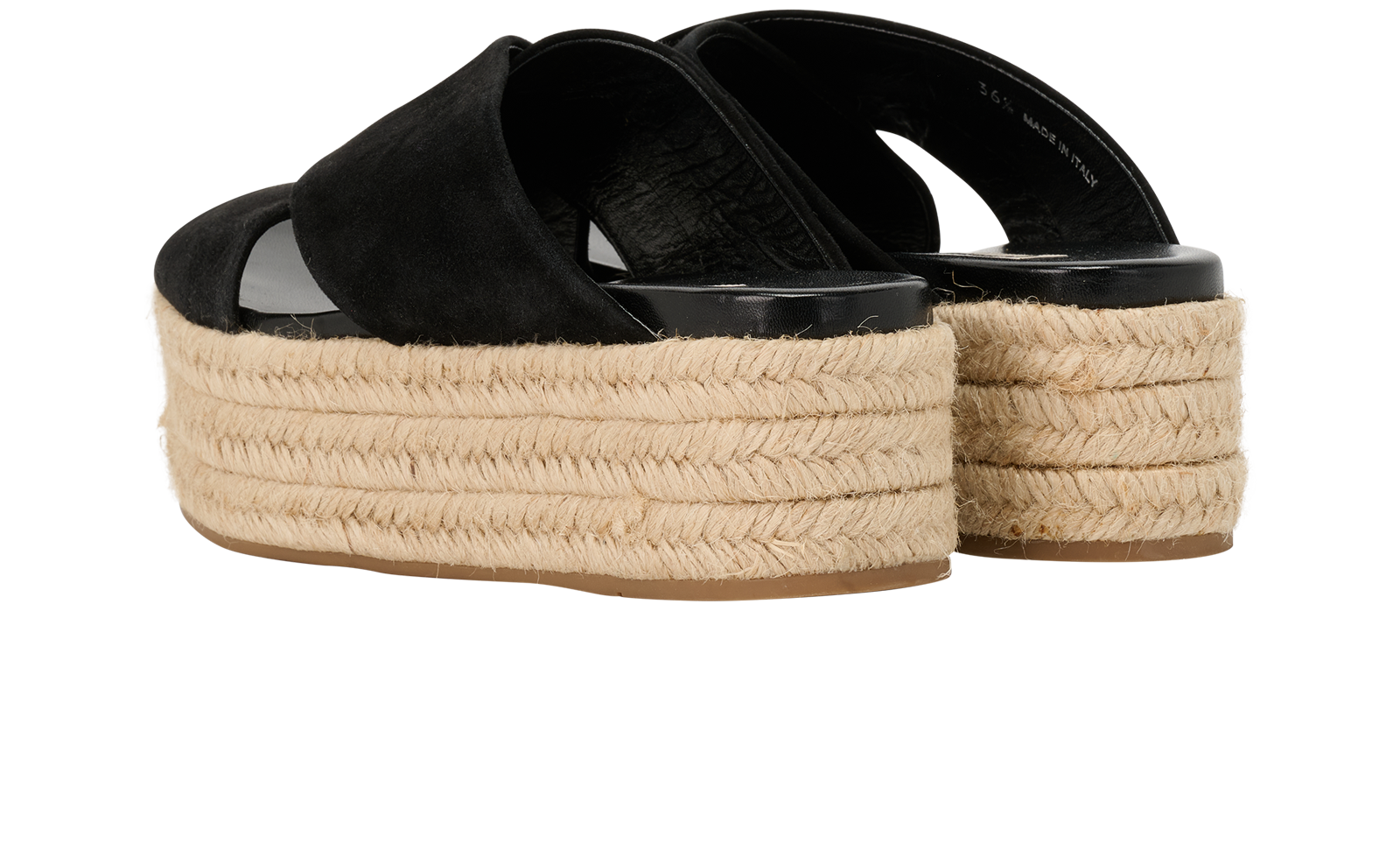 Miu Miu Espadrille Platform Sandals, &pound;120, Shoes, Black, Suede, Back view