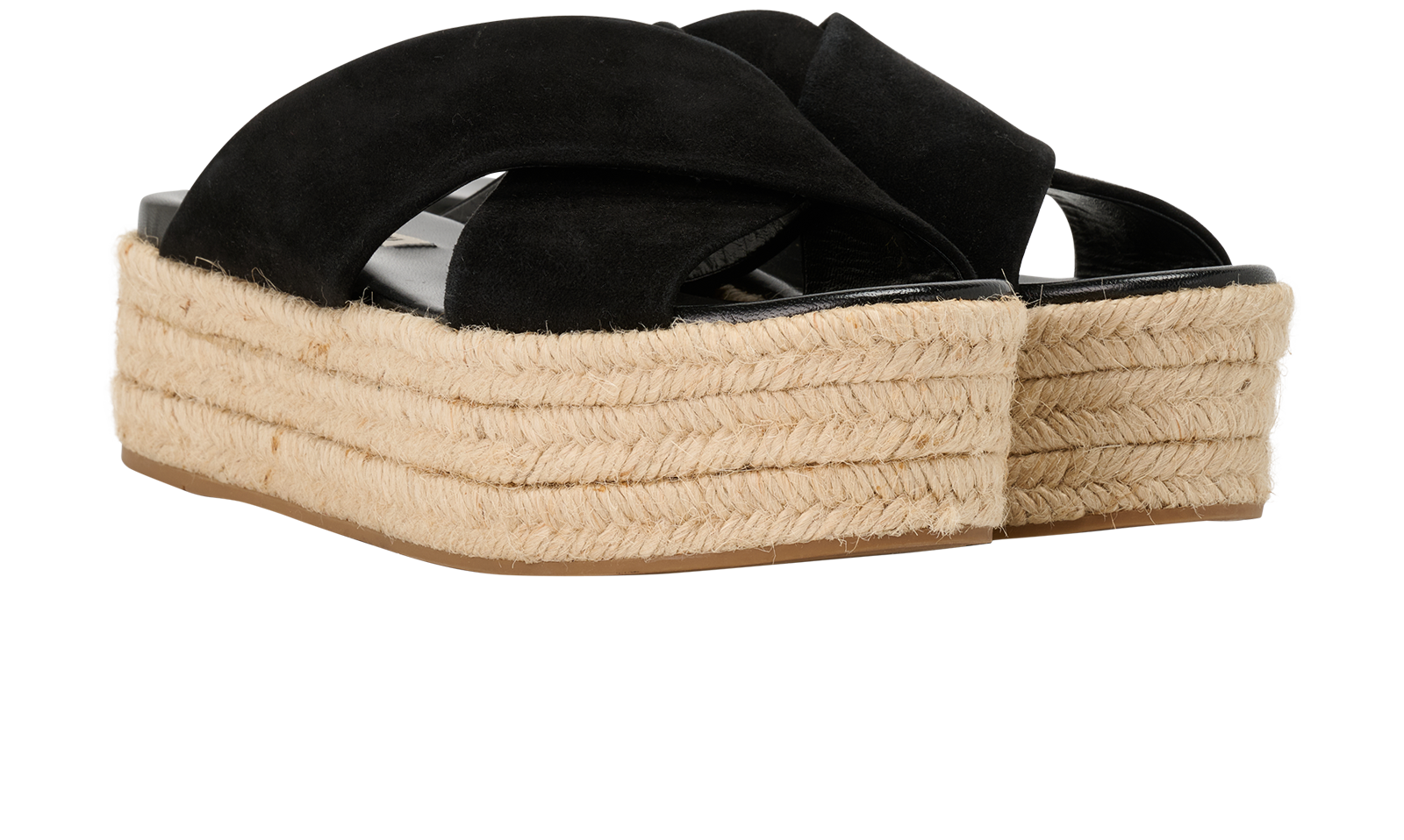 Miu Miu Espadrille Platform Sandals, &pound;120, Shoes, Black, Suede, Side view