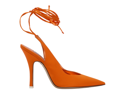 The Attico Venus, &pound;150, Shoes, Orange, Satin, Front view