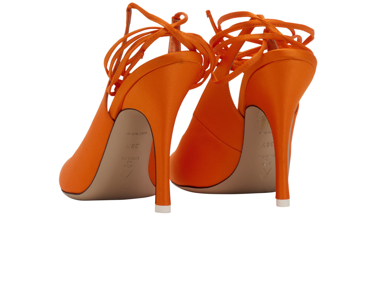 The Attico Venus, &pound;150, Shoes, Orange, Satin, Back view