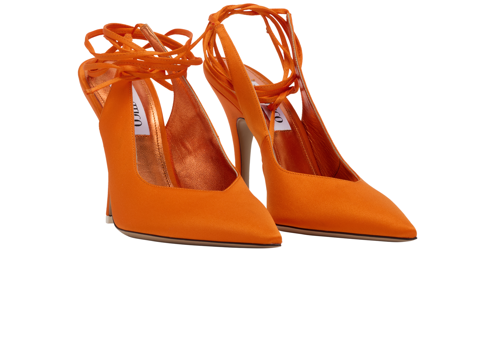 The Attico Venus, &pound;150, Shoes, Orange, Satin, Side view