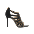 Rene Caovilla Zip Heels, &pound;350, Shoes, Black, Crystal/Suede, Front view