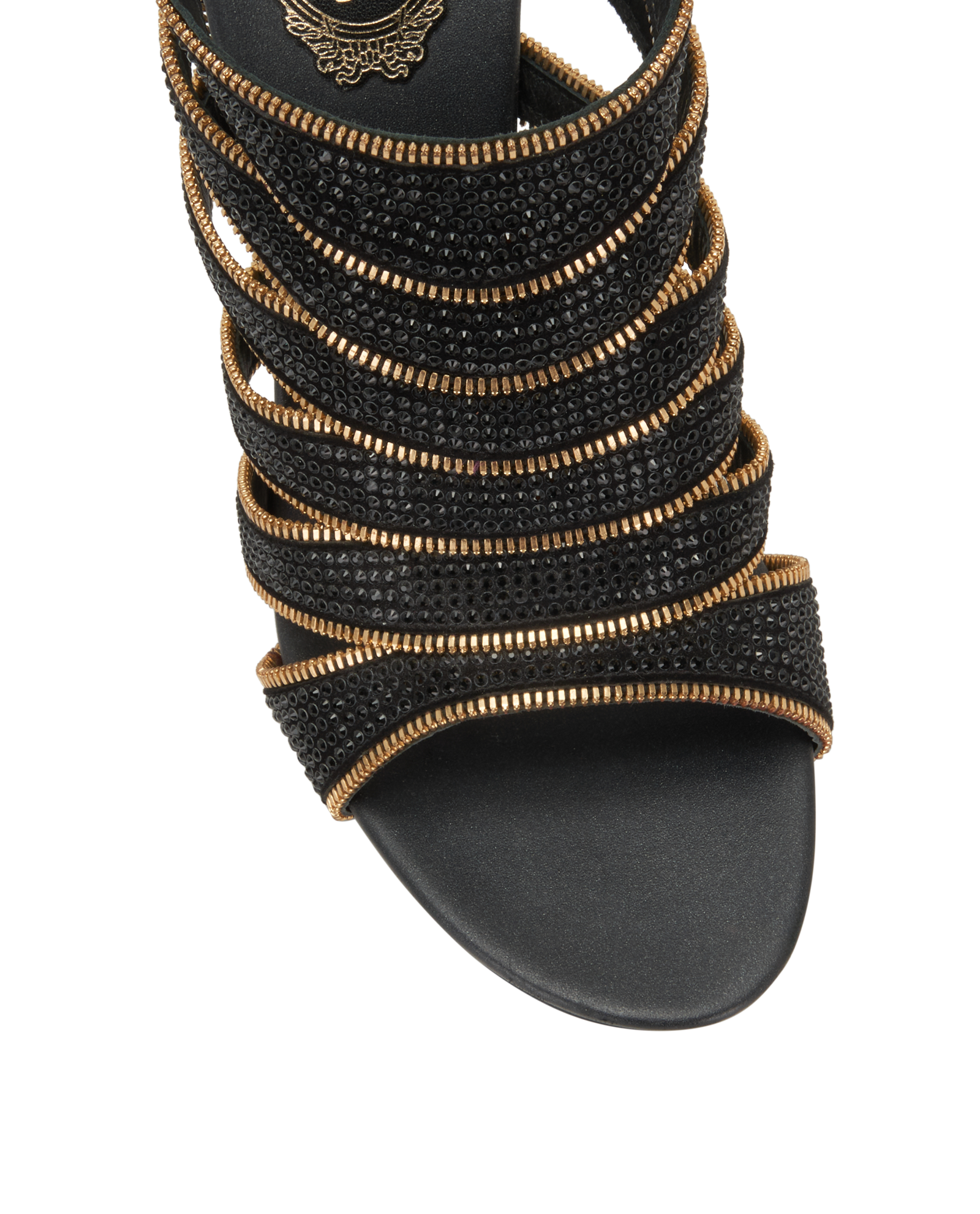 Rene Caovilla Zip Heels, &pound;350, Shoes, Black, Crystal/Suede, Other view